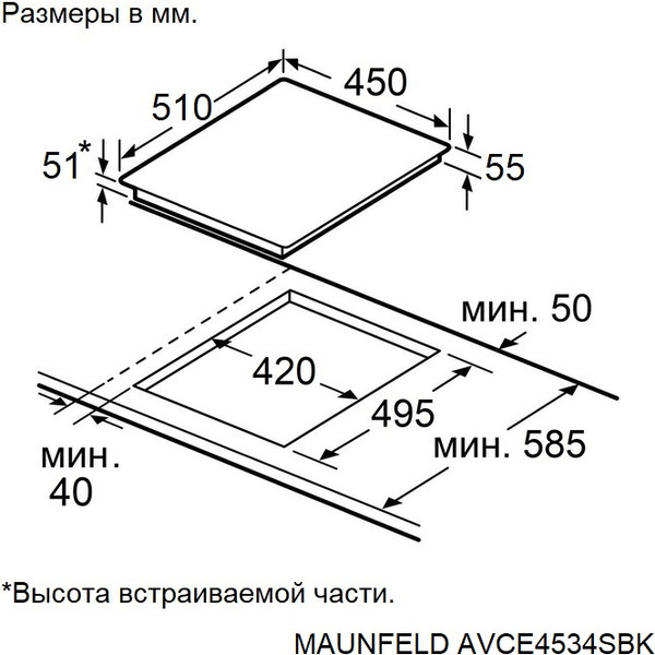 Электрическая варочная панель Maunfeld AVCE4534SBK- фото3