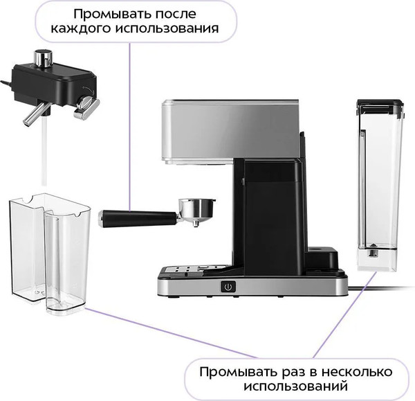 Кофеварка эспрессо Kitfort КТ-7693- фото5, картинка5 Кофеварка эспрессо Kitfort КТ-7693- фото5