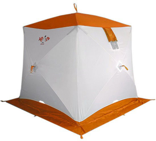 Палатка Пингвин Shelters Призма Композит 1-слойная 185x185 (белый/оранжевый)- фото
