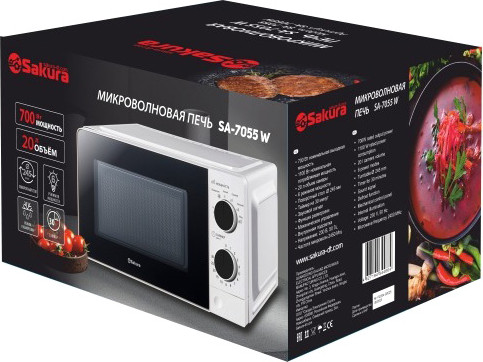Микроволновая печь Sakura SA-7055W- фото2, картинка2 Микроволновая печь Sakura SA-7055W- фото2