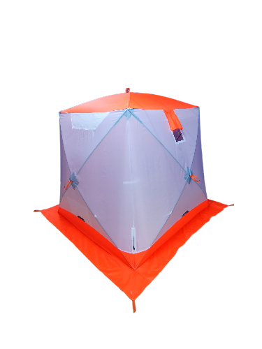 Палатка Пингвин Shelters MrFisher 1.7x1.7 2-слойная в чехле (белый/оранжевый)- фото3