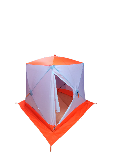 Палатка Пингвин Shelters MrFisher 1.7x1.7 2-слойная в чехле (белый/оранжевый)- фото4