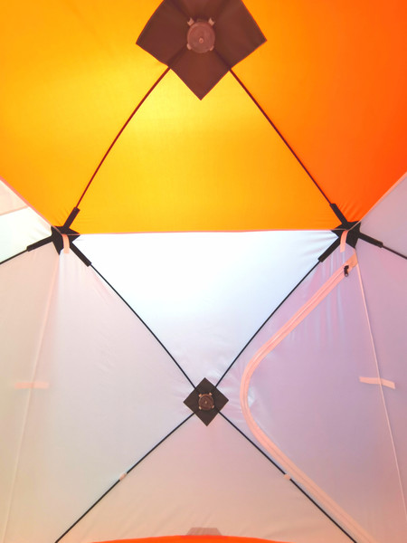 Палатка Пингвин Shelters MrFisher 1.7x1.7 2-слойная в чехле (белый/оранжевый)- фото9