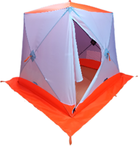 Палатка Пингвин Shelters MrFisher 2.0x2.0  в чехле (белый/оранжевый)- фото