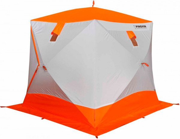 Палатка Пингвин Shelters Призма Премиум Strong 2-слойная 225x215 Композит (белый/оранжевый)- фото