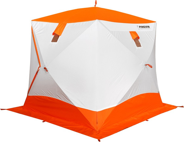 Палатка Пингвин Shelters Призма Премиум Strong 2-слойная 225x215 Композит (белый/оранжевый)- фото2
