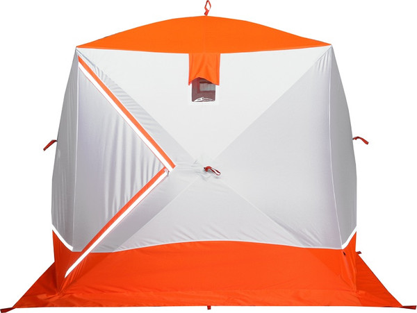 Палатка Пингвин Shelters Призма Премиум Strong 2-слойная 225x215 Композит (белый/оранжевый)- фото4