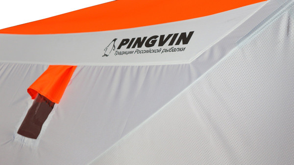 Палатка Пингвин Shelters Призма Премиум Strong 2-слойная 225x215 Композит (белый/оранжевый)- фото6