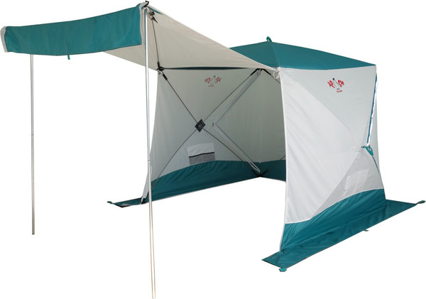 Палатка Пингвин Shelters Шелтерс Премиум 1-слойная 215x215 (белый/зеленый)- фото