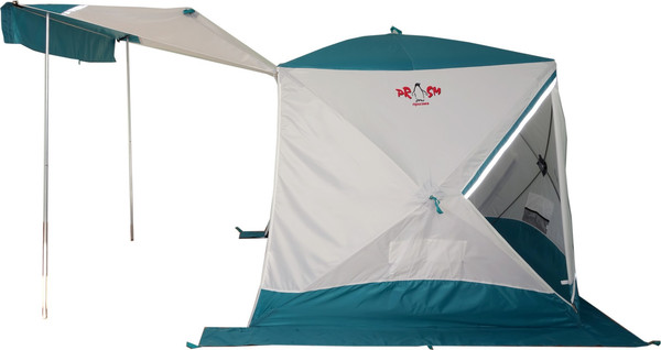 Палатка Пингвин Shelters Шелтерс Премиум 1-слойная 215x215 (белый/зеленый)- фото3