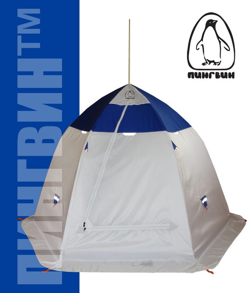 Палатка Пингвин Shelters Пингвин 3.5 2-слойная (белый/синий)- фото2