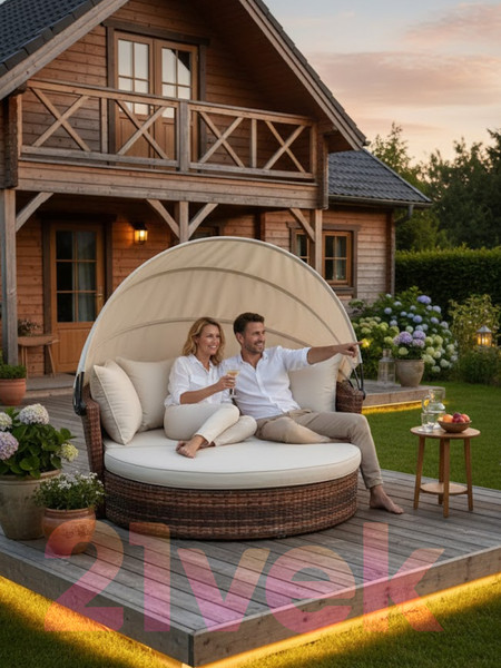 Диван садовый Sundays Garden трансформер c козырьком / BSTDB950- фото10