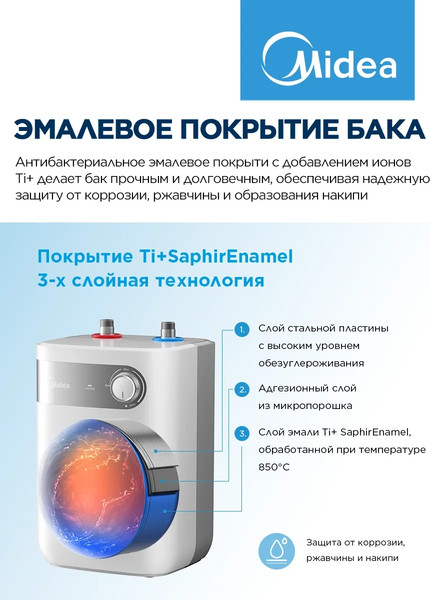 Накопительный водонагреватель Midea MWH05-15SMU- фото6