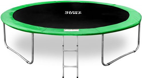 Батут Happy Jump 12ft-i Pro с внутренней сеткой и лестницей (374см)- фото2