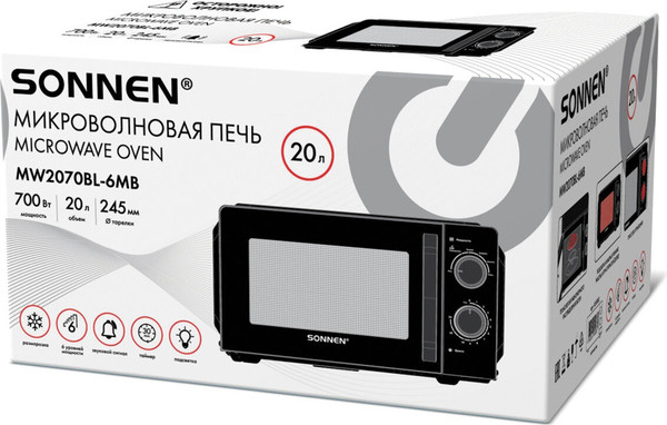 Микроволновая печь Sonnen MW2070BL-6MB / 454983 (черный)- фото9