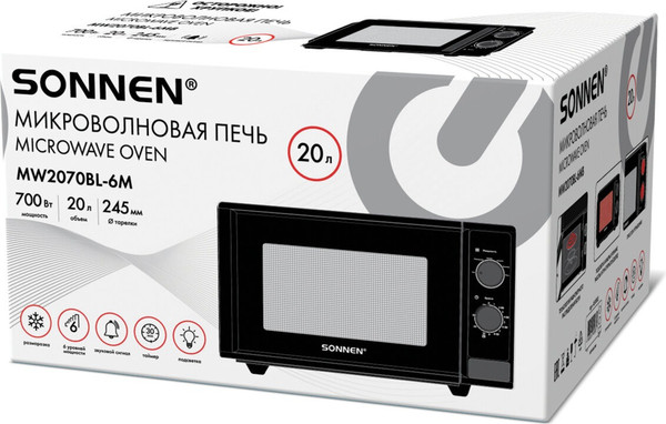 Микроволновая печь Sonnen MW2070BL-6M / 454984 (черный)- фото8
