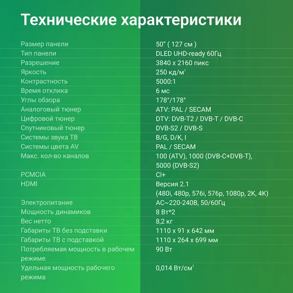 Телевизор Digma 50