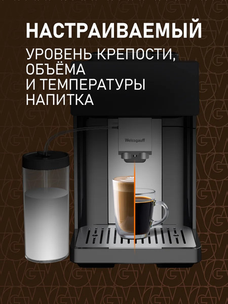 Кофемашина Weissgauff WCM-340 TFT Automatic Touch Cappuccino Nero- фото10