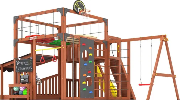 Игровой комплекс Савушка Куб–5 с подушками / С-КУБ-05-МХГ-ПДШ- фото