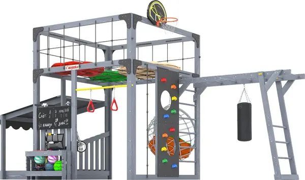 Игровой комплекс Савушка Куб–4 с подушками и качелями Кокон / С-КУБ-04-С-ПДШ-ККН- фото2