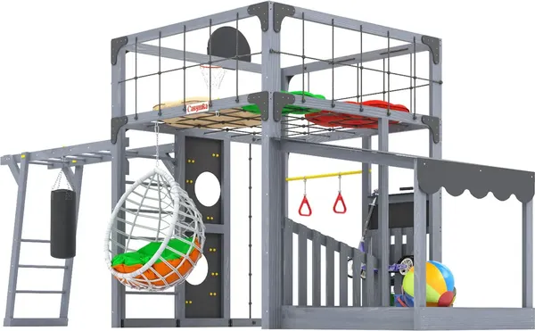 Игровой комплекс Савушка Куб–4 с подушками и качелями Кокон / С-КУБ-04-С-ПДШ-ККН- фото3