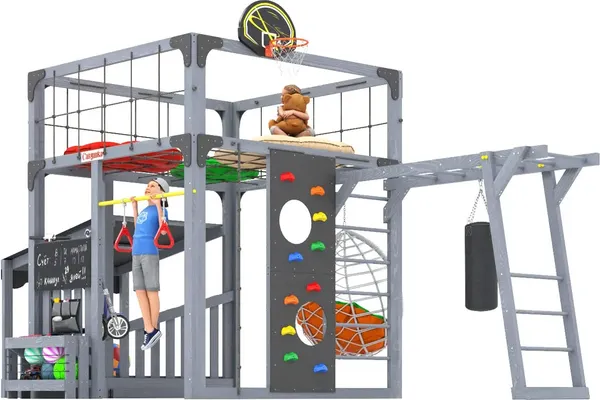 Игровой комплекс Савушка Куб–4 с подушками и качелями Кокон / С-КУБ-04-С-ПДШ-ККН- фото5