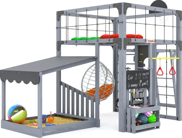 Игровой комплекс Савушка Куб–4 с подушками и качелями Кокон / С-КУБ-04-С-ПДШ-ККН- фото6