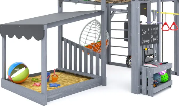 Игровой комплекс Савушка Куб–4 с подушками и качелями Кокон / С-КУБ-04-С-ПДШ-ККН- фото7