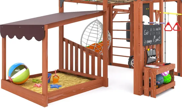 Игровой комплекс Савушка Куб–4 с подушками и качелями Кокон / С-КУБ-04-МХГ-ПДШ-ККН- фото7