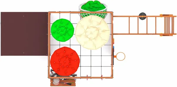 Игровой комплекс Савушка Куб–4 с подушками и качелями Кокон / С-КУБ-04-МХГ-ПДШ-ККН- фото9