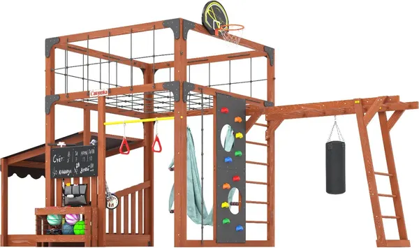 Игровой комплекс Савушка Куб–4 с гамаком для йоги / С-КУБ-04-МХГ-ГМК- фото2