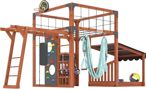 Игровой комплекс Савушка Куб–4 с гамаком для йоги / С-КУБ-04-МХГ-ГМК- фото3