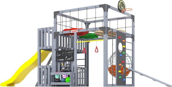 Игровой комплекс Савушка КУб–3 с подушками и качелями Кокон / С-КУБ-03-С-ПДШ-ККН- фото2