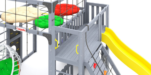 Игровой комплекс Савушка КУб–3 с подушками и качелями Кокон / С-КУБ-03-С-ПДШ-ККН- фото9