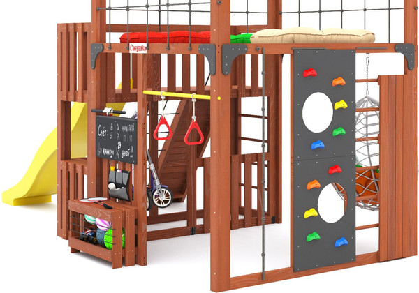 Игровой комплекс Савушка Куб–3 с подушками и качелями Кокон / С-КУБ-03-МХГ-ПДШ-ККН- фото6