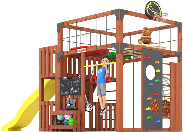 Игровой комплекс Савушка Куб–3 с подушками и качелями Кокон / С-КУБ-03-МХГ-ПДШ-ККН- фото7