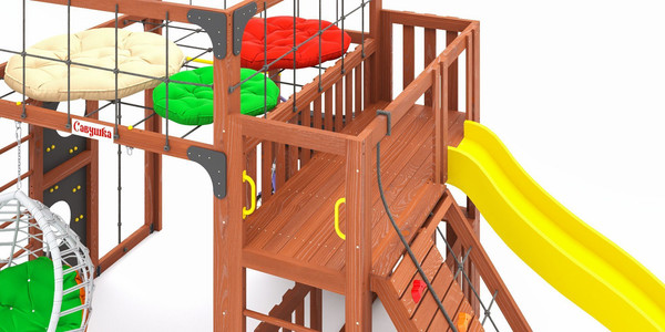 Игровой комплекс Савушка Куб–3 с подушками и качелями Кокон / С-КУБ-03-МХГ-ПДШ-ККН- фото9