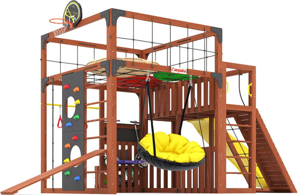 Игровой комплекс Савушка Куб–3 с подушками / С-КУБ-03-МХГ-ПДШ- фото