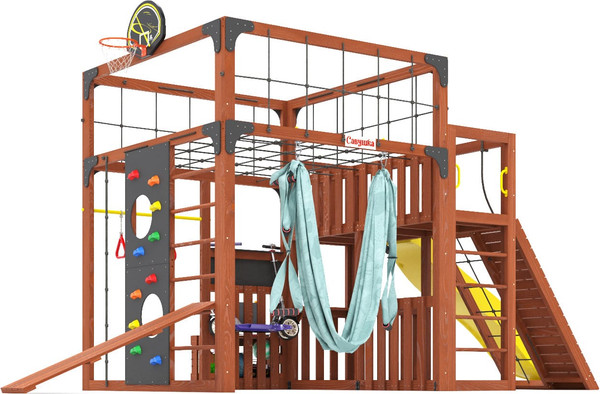 Игровой комплекс Савушка Куб–3 с гамаком для йоги / С-КУБ-03-МХГ-ГМК- фото