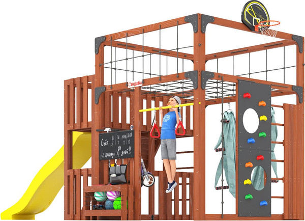 Игровой комплекс Савушка Куб–3 с гамаком для йоги / С-КУБ-03-МХГ-ГМК- фото6