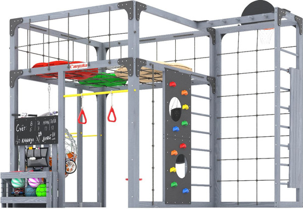 Игровой комплекс Савушка Куб–2 с подушками и качелями Кокон / С-КУБ-02-С-ПДШ-ККН- фото2