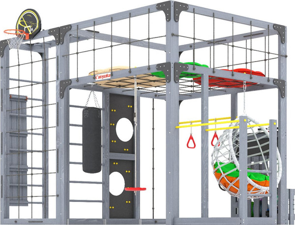 Игровой комплекс Савушка Куб–2 с подушками и качелями Кокон / С-КУБ-02-С-ПДШ-ККН- фото3