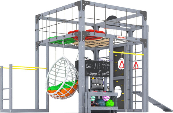 Игровой комплекс Савушка Куб–2 с подушками и качелями Кокон / С-КУБ-02-С-ПДШ-ККН- фото4