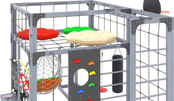 Игровой комплекс Савушка Куб–2 с подушками и качелями Кокон / С-КУБ-02-С-ПДШ-ККН- фото6