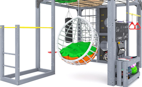 Игровой комплекс Савушка Куб–2 с подушками и качелями Кокон / С-КУБ-02-С-ПДШ-ККН- фото7