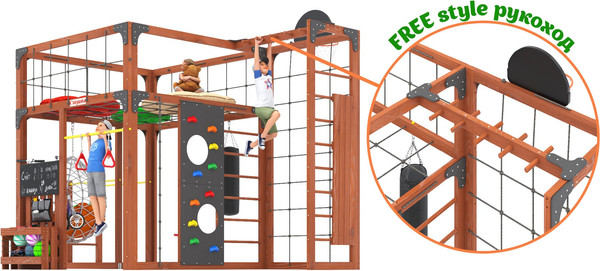 Игровой комплекс Савушка Куб–2 с подушками и качелями Кокон / С-КУБ-02-МХГ-ПДШ-ККН- фото10