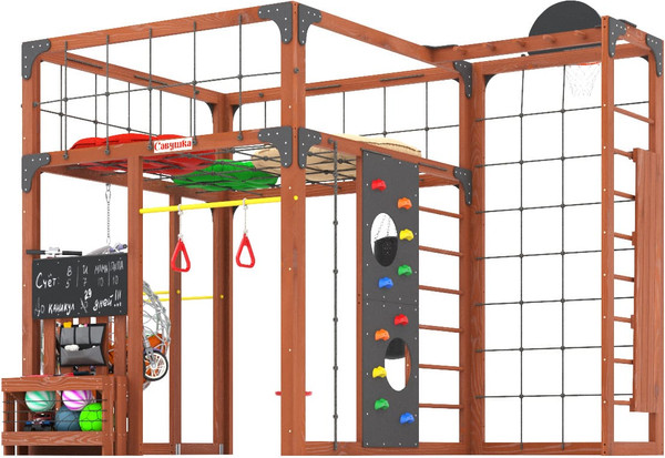 Игровой комплекс Савушка Куб–2 с подушками и качелями Кокон / С-КУБ-02-МХГ-ПДШ-ККН- фото4