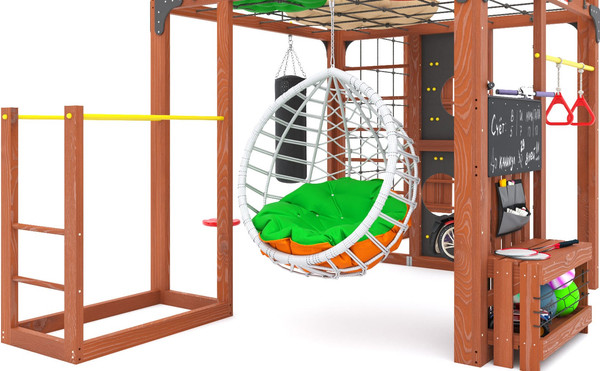 Игровой комплекс Савушка Куб–2 с подушками и качелями Кокон / С-КУБ-02-МХГ-ПДШ-ККН- фото7