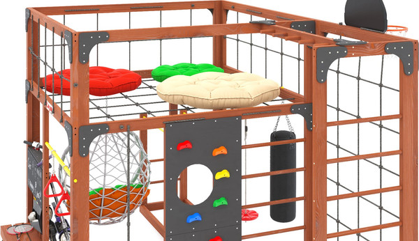 Игровой комплекс Савушка Куб–2 с подушками и качелями Кокон / С-КУБ-02-МХГ-ПДШ-ККН- фото8