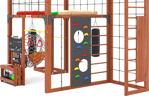 Игровой комплекс Савушка Куб–2 с подушками и качелями Кокон / С-КУБ-02-МХГ-ПДШ-ККН- фото9